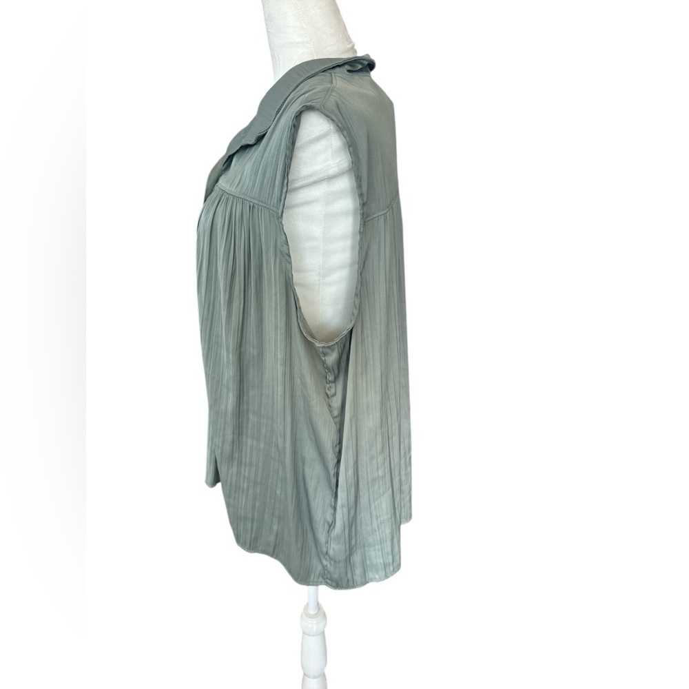 Anthropologie Sage Green Button Down Blouse - Picture 4 of 9